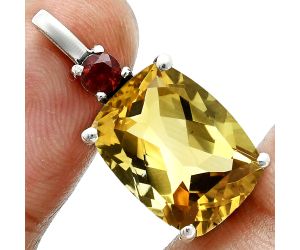 Citrine and Garnet Pendant EXP02045 P-1113, 12x16 mm