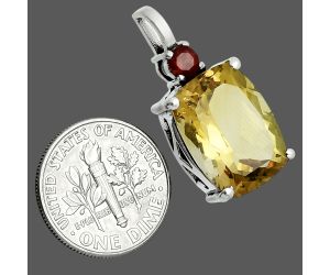 Citrine and Garnet Pendant EXP02045 P-1113, 12x16 mm