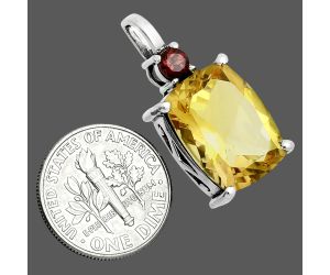 Citrine and Garnet Pendant EXP02046 P-1113, 12x16 mm