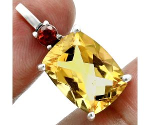 Citrine and Garnet Pendant EXP02047 P-1113, 12x16 mm