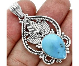 Natural Turquoise Morenci Mine Pendant EXP02050 P-1258, 12x16 mm