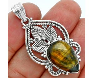 Blue Tiger Eye Pendant EXP02067 P-1258, 12x19 mm