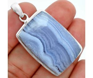 Blue Lace Agate Pendant EXP02071 P-1124, 21x31 mm