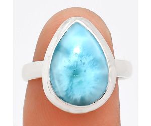 Larimar (Dominican Republic) Ring size-6.5 EXR01001 R-1007, 10x14 mm