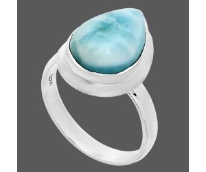 Larimar (Dominican Republic) Ring size-6.5 EXR01001 R-1007, 10x14 mm