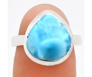 Larimar (Dominican Republic) Ring size-6.5 EXR01002 R-1007, 12x12 mm