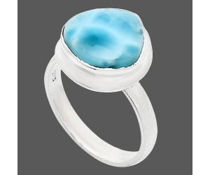 Larimar (Dominican Republic) Ring size-6.5 EXR01002 R-1007, 12x12 mm