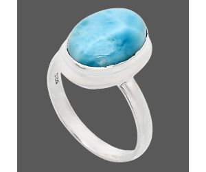 Larimar (Dominican Republic) Ring size-9 EXR01003 R-1007, 10x14 mm