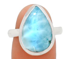 Larimar (Dominican Republic) Ring size-9.5 EXR01006 R-1007, 11x17 mm