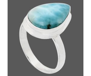 Larimar (Dominican Republic) Ring size-9.5 EXR01006 R-1007, 11x17 mm