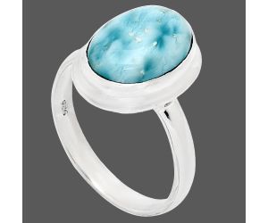 Larimar (Dominican Republic) Ring size-9.5 EXR01007 R-1007, 10x14 mm