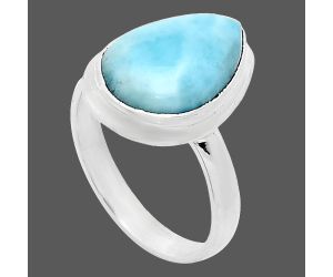 Larimar (Dominican Republic) Ring size-7 EXR01008 R-1007, 10x14 mm