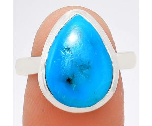 Natural Turquoise Morenci Mine Ring size-9 EXR01019 R-1007, 11x15 mm