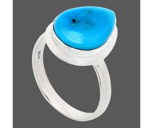 Natural Turquoise Morenci Mine Ring size-9 EXR01019 R-1007, 11x15 mm