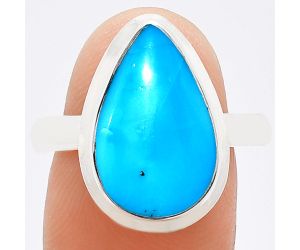 Natural Turquoise Morenci Mine Ring size-10 EXR01021 R-1007, 11x17 mm