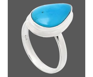 Natural Turquoise Morenci Mine Ring size-10 EXR01021 R-1007, 11x17 mm