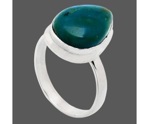 Natural Turquoise Morenci Mine Ring size-9 EXR01022 R-1007, 12x16 mm