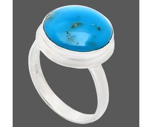 Natural Turquoise Morenci Mine Ring size-8 EXR01024 R-1007, 13x13 mm