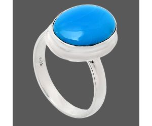 Natural Turquoise Morenci Mine Ring size-8 EXR01026 R-1007, 10x14 mm