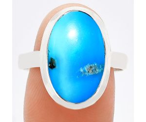 Natural Turquoise Morenci Mine Ring size-9.5 EXR01027 R-1007, 11x17 mm