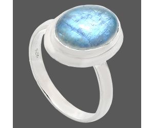 Rainbow Moonstone Ring size-9 EXR01046 R-1007, 10x14 mm