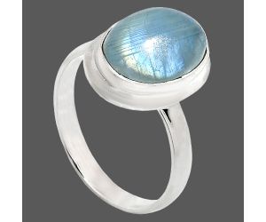 Rainbow Moonstone Ring size-9.5 EXR01049 R-1007, 10x14 mm