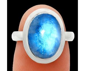 Rainbow Moonstone Ring size-7 EXR01053 R-1007, 10x14 mm