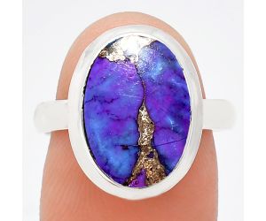 Copper Purple Turquoise Ring size-8 EXR01055 R-1007, 10x14 mm