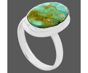 Natural Rare Turquoise Nevada Aztec Mt Ring size-9.5 EXR01057 R-1007, 11x17 mm