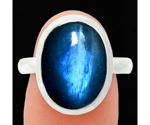 Blue Fire Labradorite Ring size-9.5 EXR01063 R-1007, 12x16 mm