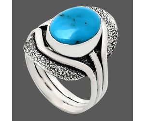 Sleeping Beauty Turquoise Ring size-9.5 EXR01064 R-1402, 9x13 mm