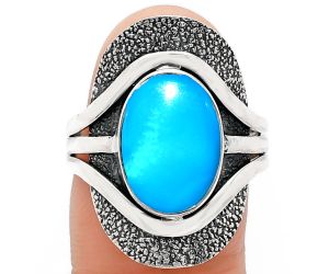 Sleeping Beauty Turquoise Ring size-8.5 EXR01065 R-1402, 9x13 mm