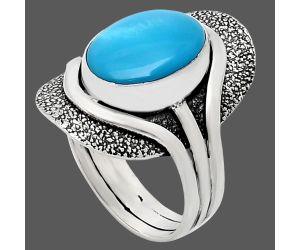 Sleeping Beauty Turquoise Ring size-8.5 EXR01065 R-1402, 9x13 mm