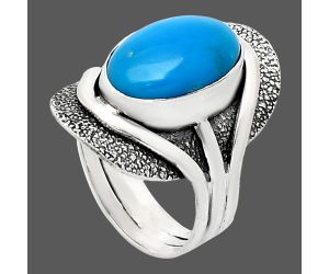 Sleeping Beauty Turquoise Ring size-8 EXR01068 R-1402, 9x14 mm