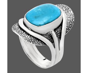 Natural Rare Turquoise Nevada Aztec Mt Ring size-8.5 EXR01071 R-1402, 10x14 mm