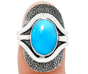 Sleeping Beauty Turquoise Ring size-7.5 EXR01073 R-1402, 9x13 mm