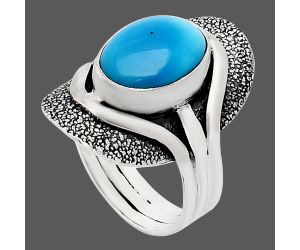 Sleeping Beauty Turquoise Ring size-7.5 EXR01073 R-1402, 9x13 mm