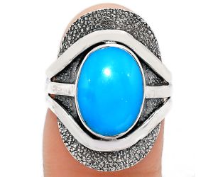 Sleeping Beauty Turquoise Ring size-7 EXR01074 R-1402, 9x13 mm