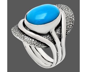 Sleeping Beauty Turquoise Ring size-7 EXR01074 R-1402, 9x13 mm