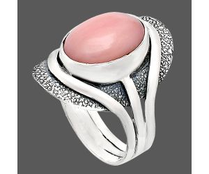 Pink Opal Ring size-7.5 EXR01080 R-1402, 10x14 mm