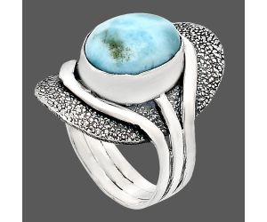 Larimar (Dominican Republic) Ring size-7 EXR01084 R-1402, 10x12 mm