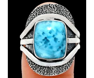 Larimar (Dominican Republic) Ring size-8.5 EXR01085 R-1402, 10x12 mm