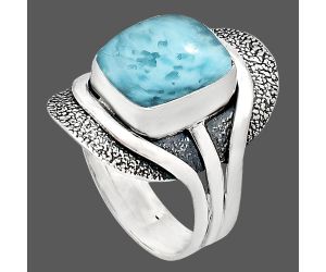 Larimar (Dominican Republic) Ring size-8.5 EXR01085 R-1402, 10x12 mm