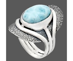 Larimar (Dominican Republic) Ring size-6.5 EXR01086 R-1402, 10x14 mm