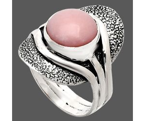 Pink Opal Ring size-8.5 EXR01087 R-1402, 10x10 mm