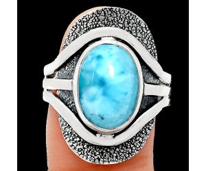 Larimar (Dominican Republic) Ring size-9.5 EXR01088 R-1402, 10x14 mm