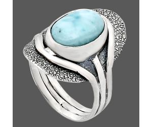 Larimar (Dominican Republic) Ring size-9.5 EXR01088 R-1402, 10x14 mm