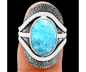 Larimar (Dominican Republic) Ring size-6.5 EXR01089 R-1402, 10x14 mm