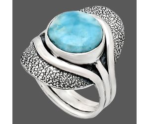 Larimar (Dominican Republic) Ring size-8 EXR01091 R-1402, 11x11 mm