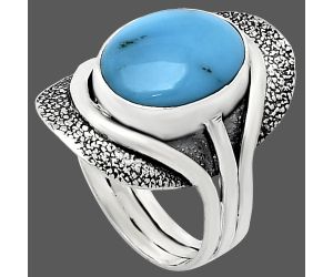 Sleeping Beauty Turquoise Ring size-9 EXR01096 R-1402, 10x14 mm